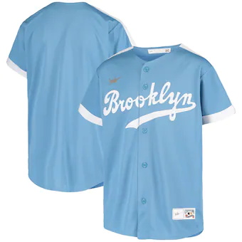 youth nike light blue brooklyn dodgers alternate cooperstow